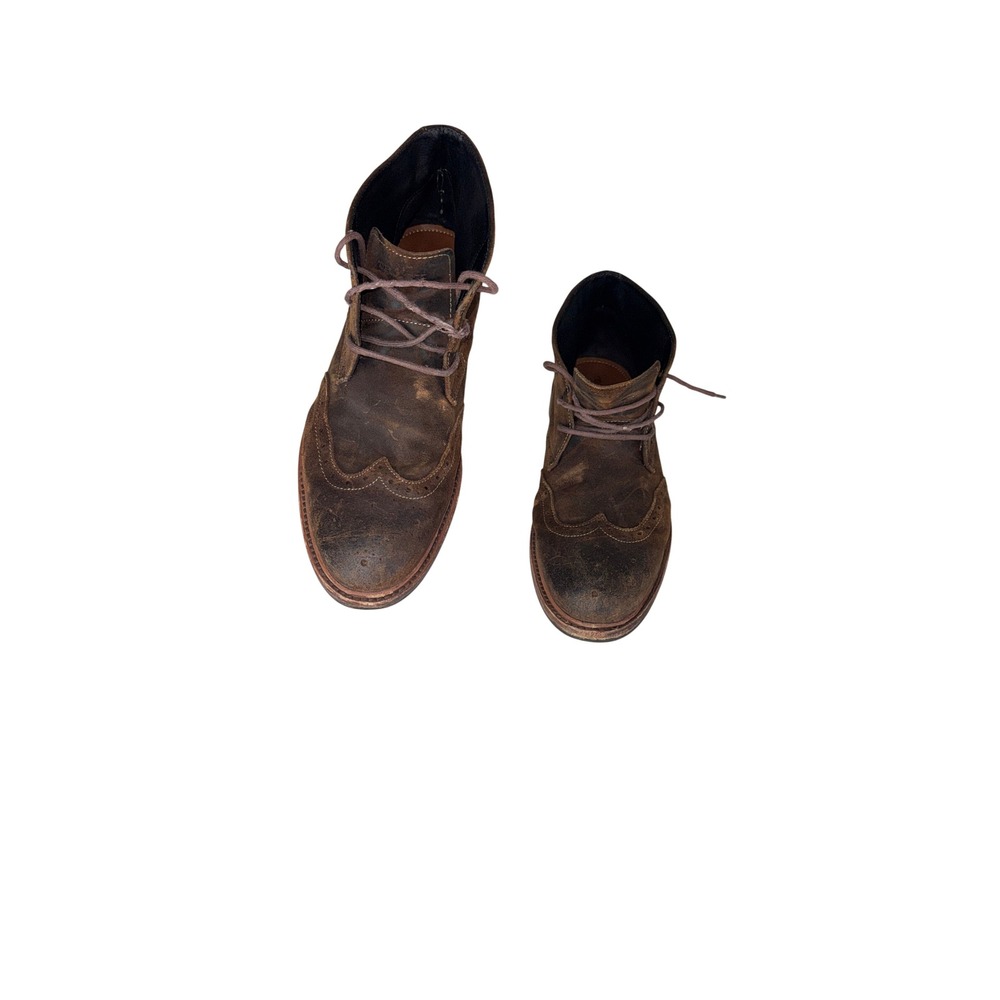 Trask Mens Brown Suede Wingtip Chukka Boots Lace Up Brogue  Size 10M
